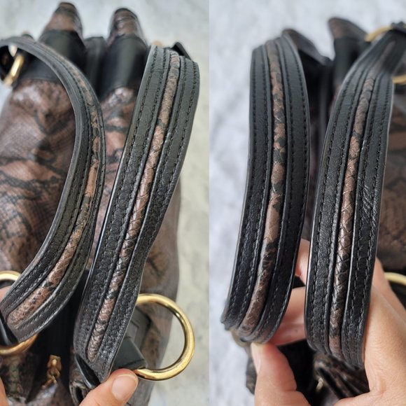PACO RABANNE Snake Print Leather Top Handle Bag - Picture 7 of 13